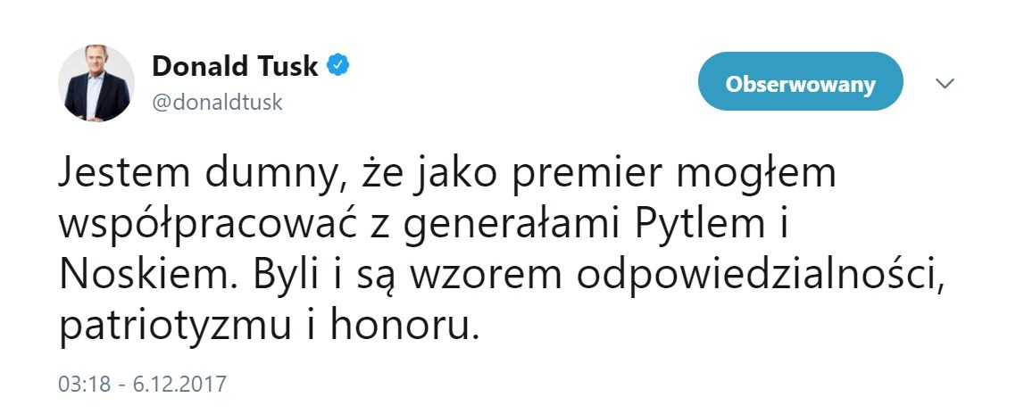 Tusk znów komentuje polską politykę