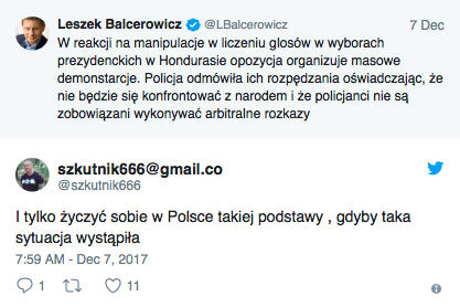Policja stanęła po stronie opozycji