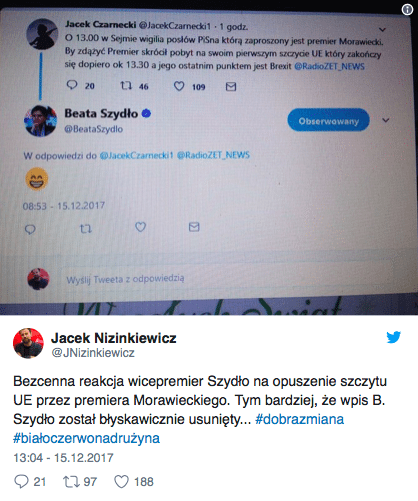 Wpis byłej premier Beaty Szydło