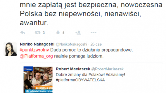 Japończycy na twitterze w służbie PO
