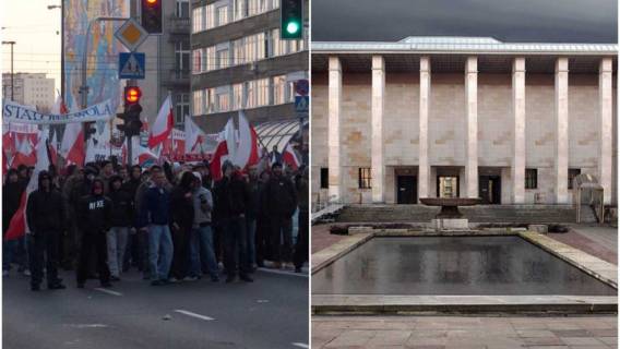 Narodowcy przyłapani na grupowym obsikiwaniu Muzeum Narodowego (foto)