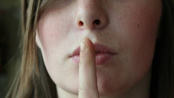 Girl Female Woman Secret Young Finger Face Lips