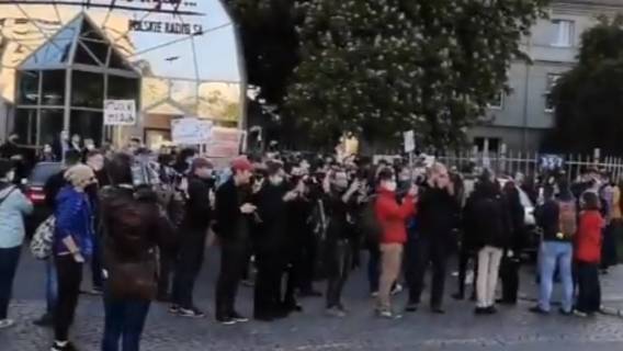 Protest pod siedzibą Trójki wymagał interwencji policji