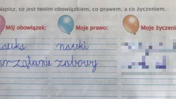 Mama praca domowa chłopiec odpowiedź