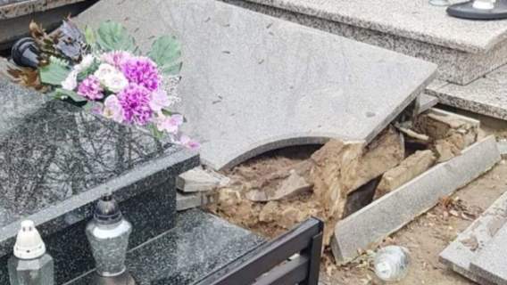 Grób został zniszczony przez wandali