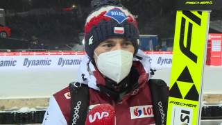 Kamil Stoch w rozmowie z dziennikarzami
