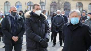 Mateusz Morawiecki na pogrzebie