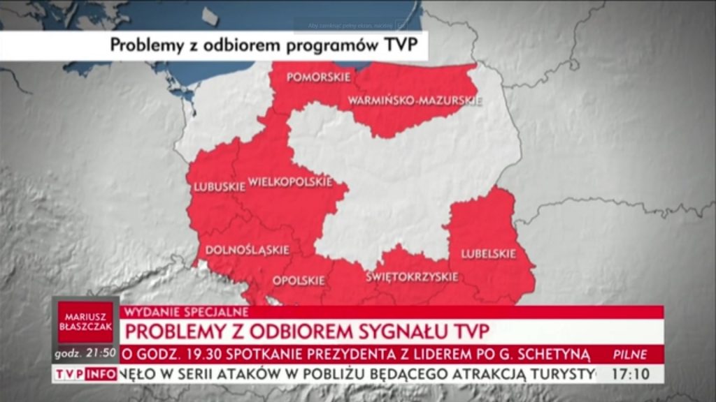 Polacy alarmują o braku sygnału TVP. Prezes Kurski wieszczy spisek opozycji (video)