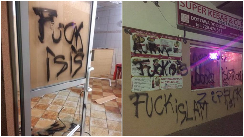 Zniszczono kebab prowadzony przez hindusów. Wcześniej sikano przy nich na ściany