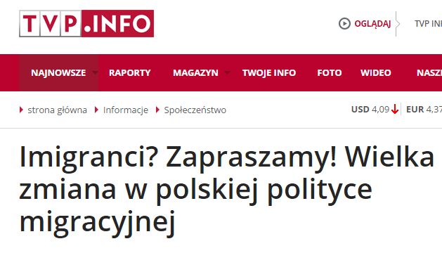 Rząd i TVP gorąco zachęcają imigrantów do przybycia do Polski. “U nas wielka zmiana w polityce imigracyjnej”