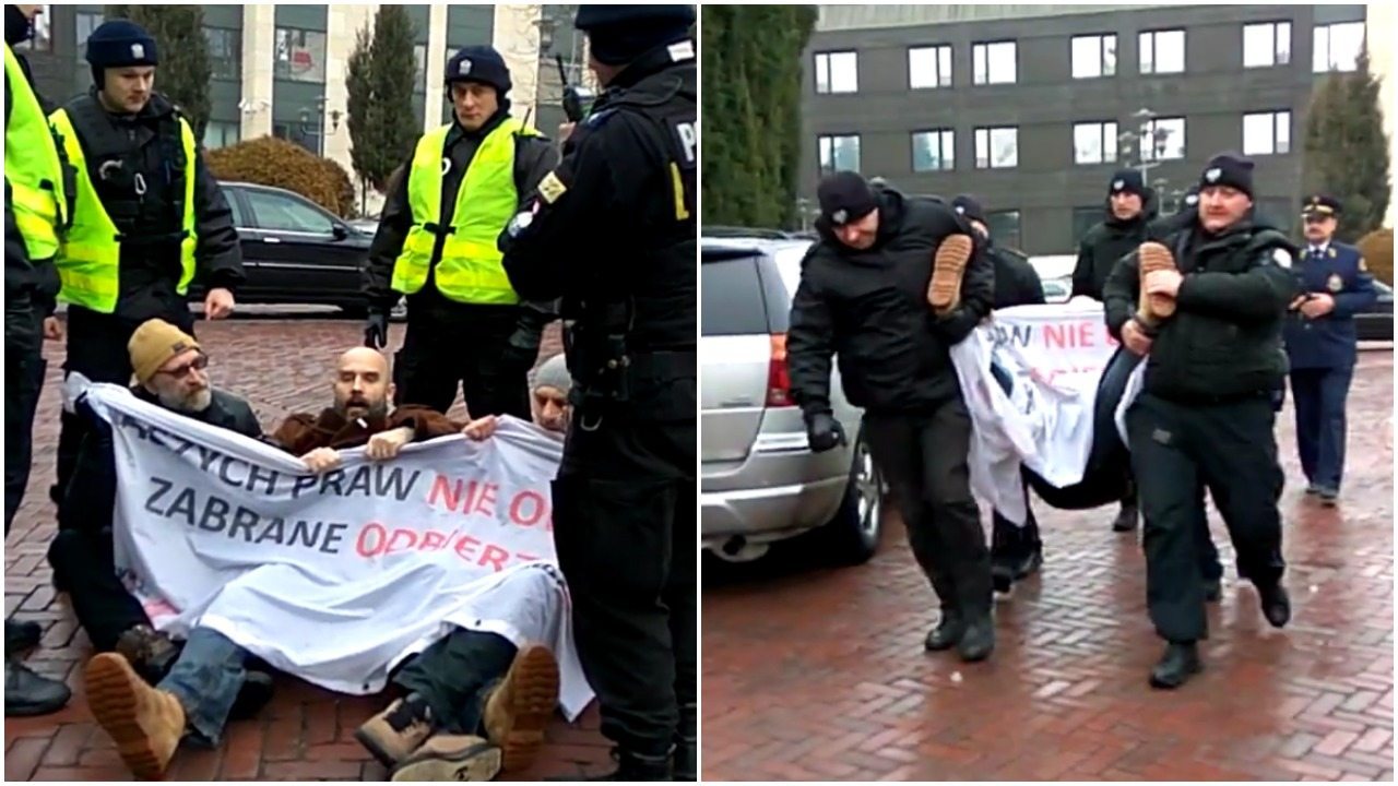Przepychanki w Sejmie. Policja wyrzuciła trzy osoby