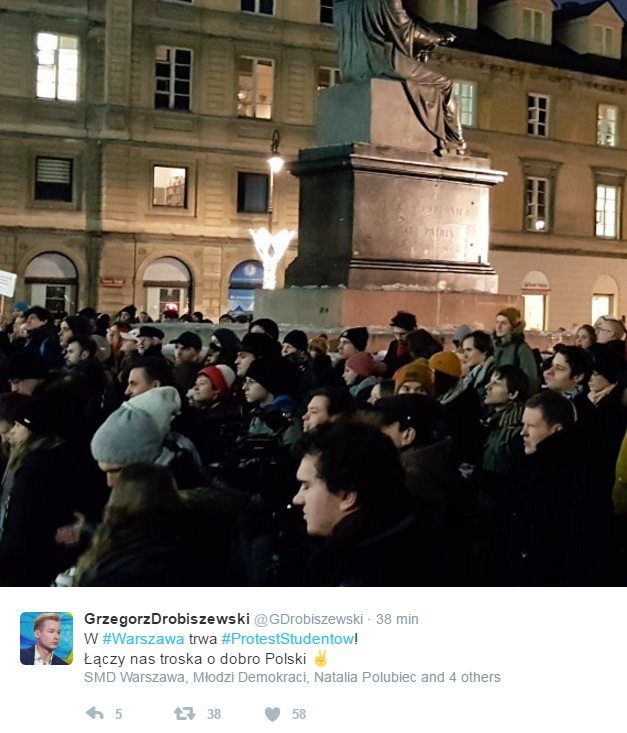 Protesty studentów w największych miastach Polski (video + zdjęcia)