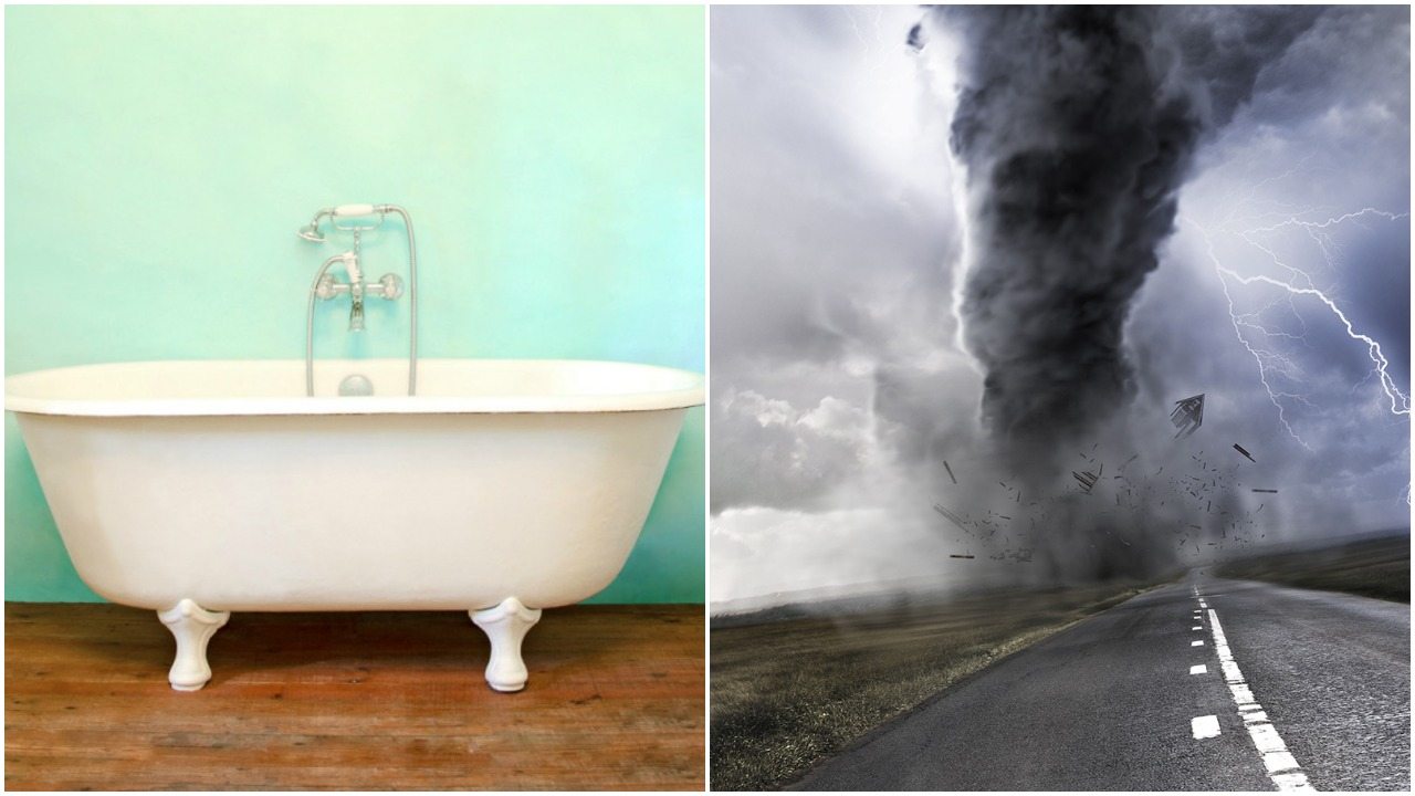 Wstrząśnięta i zmieszana. Tornado porwało kobietę w wannie i odstawiło do lasu
