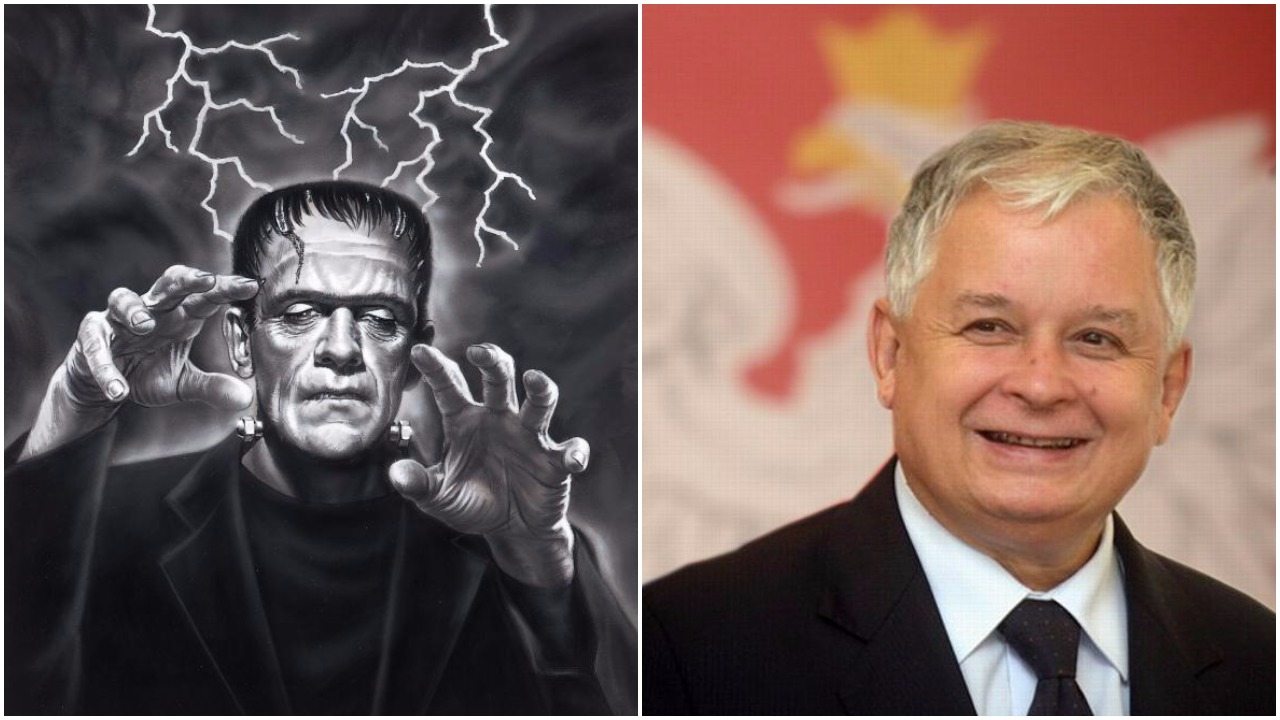 Partia Razem wywołała burzę plakatem. Lech Kaczyński jako Frankenstein (FOTO)