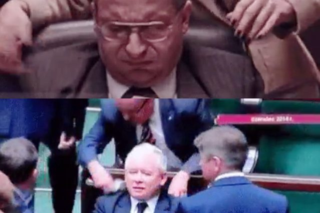 Internauci zrobili porównanie scen z "Ucha Prezesa" i rzeczywistości. Efekt? Sami oceńcie (video)