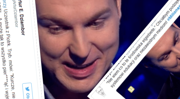 Urbański nie dowierzał. Uczestnik "Milionerów" nie wiedział czym są środowiska...