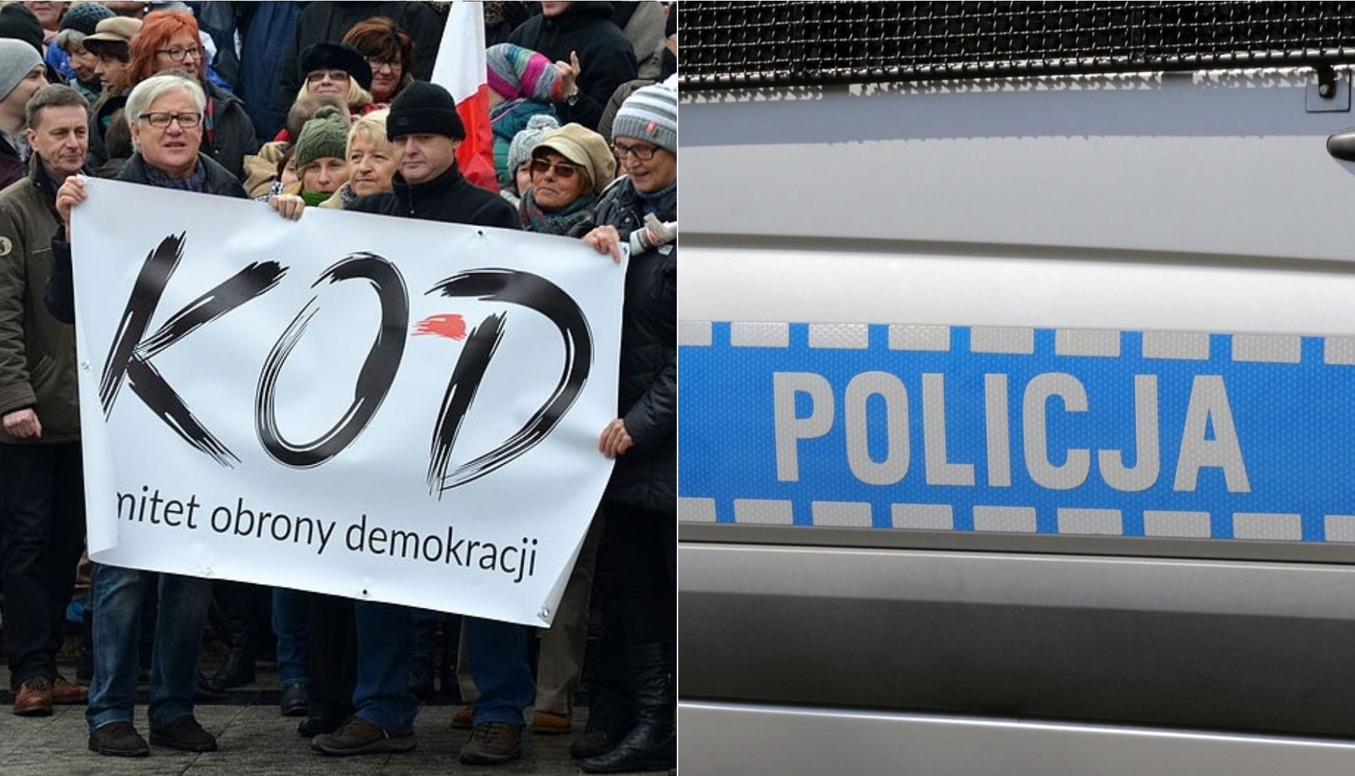 Atak na pikietę KOD w Warszawie. Policja już dokonała zatrzymania (zdjęcia)