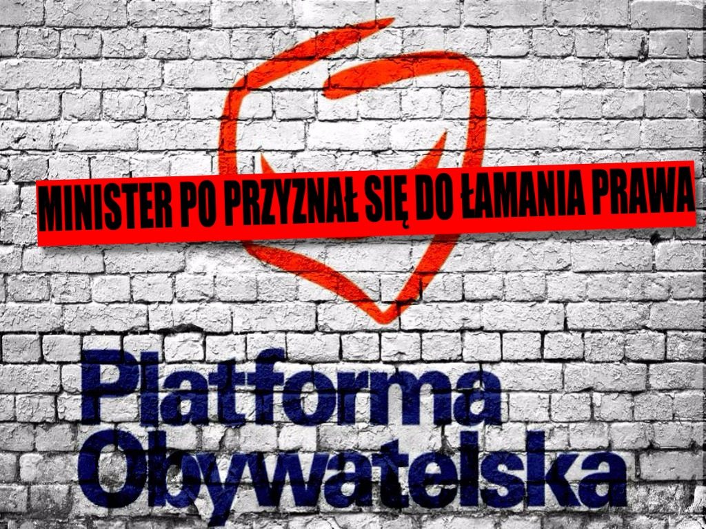 Minister Platformy Obywatelskiej szokuje. Publicznie przyznał się do łamania prawa