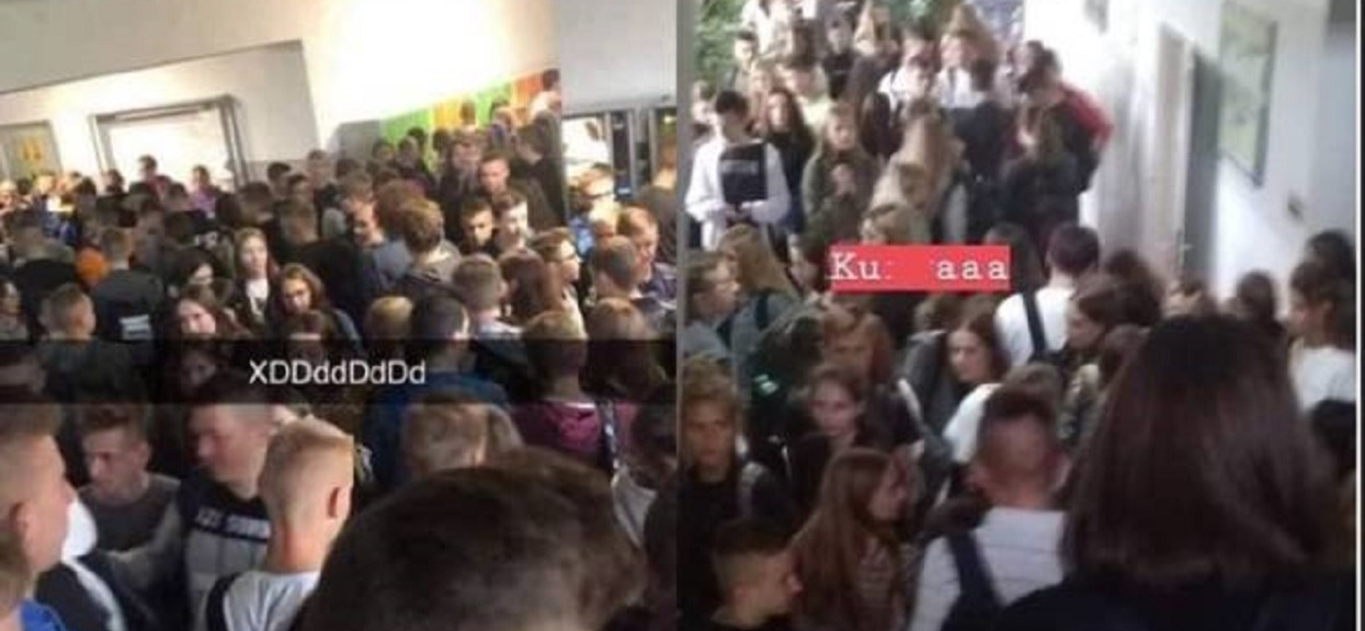 Totalny chaos w szkołach po reformie edukacji. Uczniowie pokazują zdjęcia, co się wyprawia na korytarzu