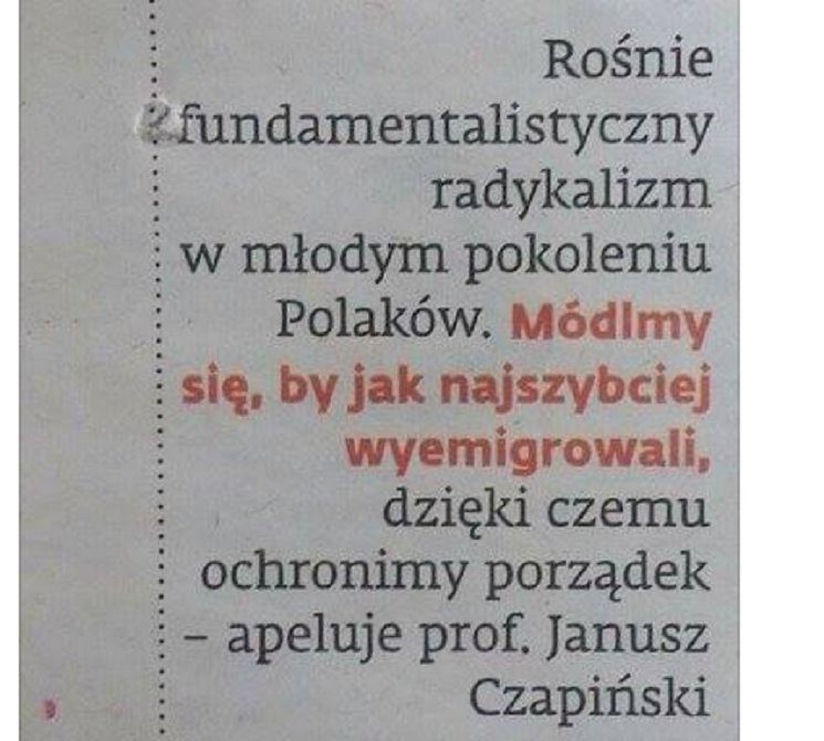 Znany socjolog: módlmy się za emigrację młodych radykalnych Polaków