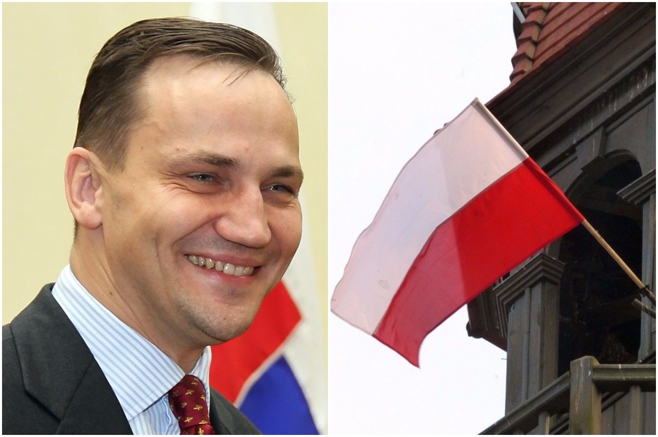 Sikorski prowokuje prawicę! Oto co wywiesił zamiast polskiej flagi