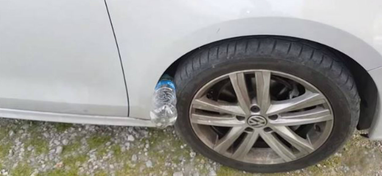 Zobaczyłeś plastikową butelkę przy kole samochodu? Uważaj, niebezpieczeństwo nadciąga