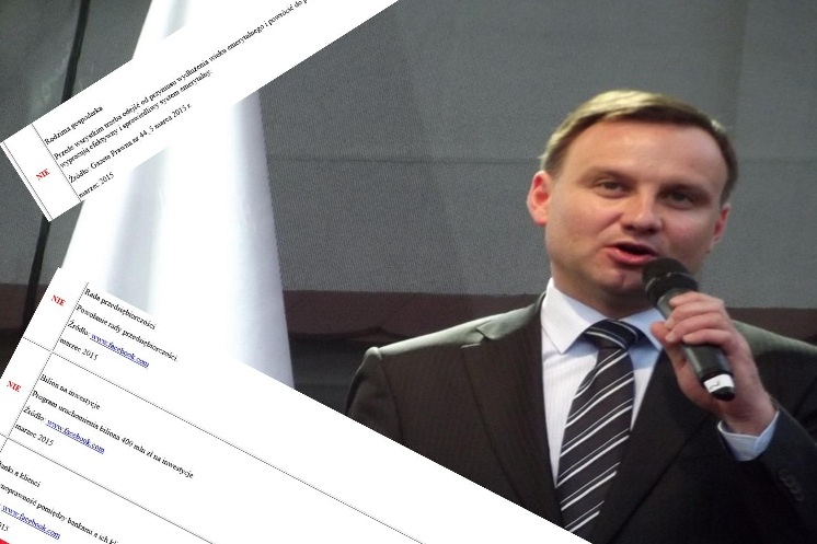 Powstała strona rozliczająca obietnice prezydenta Dudy