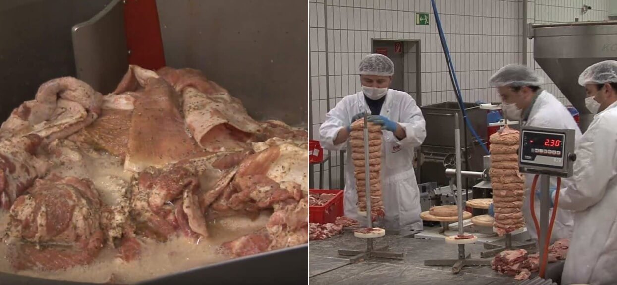 Nagrali, w jaki sposób produkują mięso do kebaba. Po jego obejrzeniu już nigdy więcej go nie zjesz