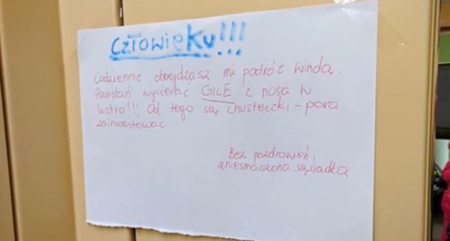 W końcu nie wytrzymała. Sąsiad doprowadził ją do szału, napisała jednoznaczną wiadomość