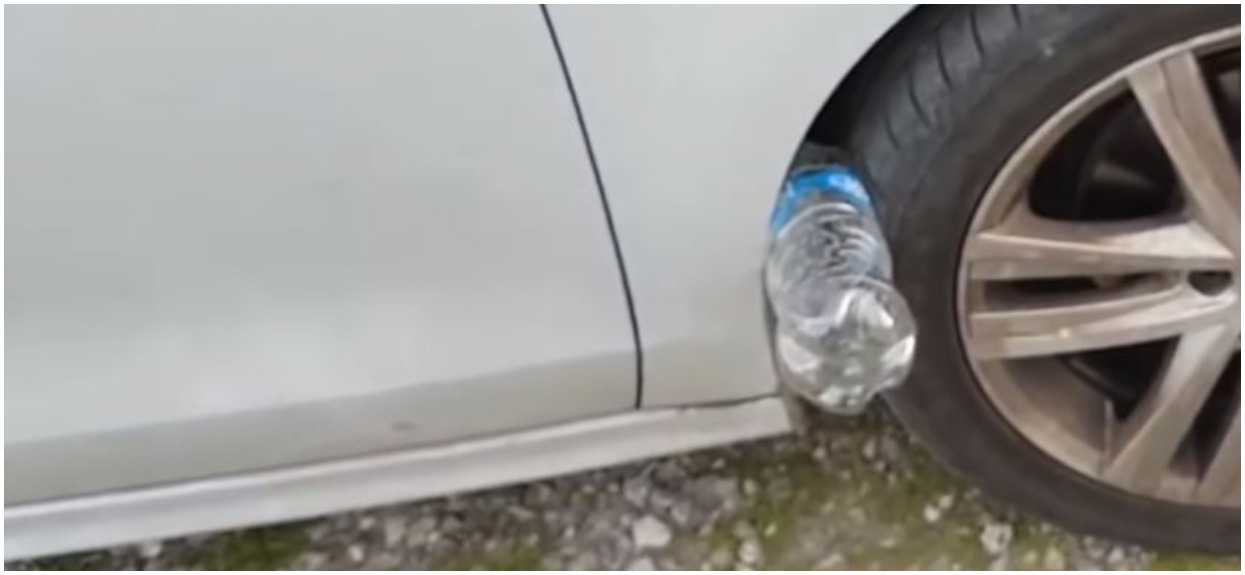 Zobaczyłeś plastikową butelkę przy kole swojego auta? Policja alarmuje, możesz być w niebezpieczeństwie