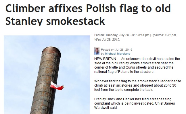 USA: Zawiesili polską flagę nad miastem ku czci powstańców. Szuka ich policja