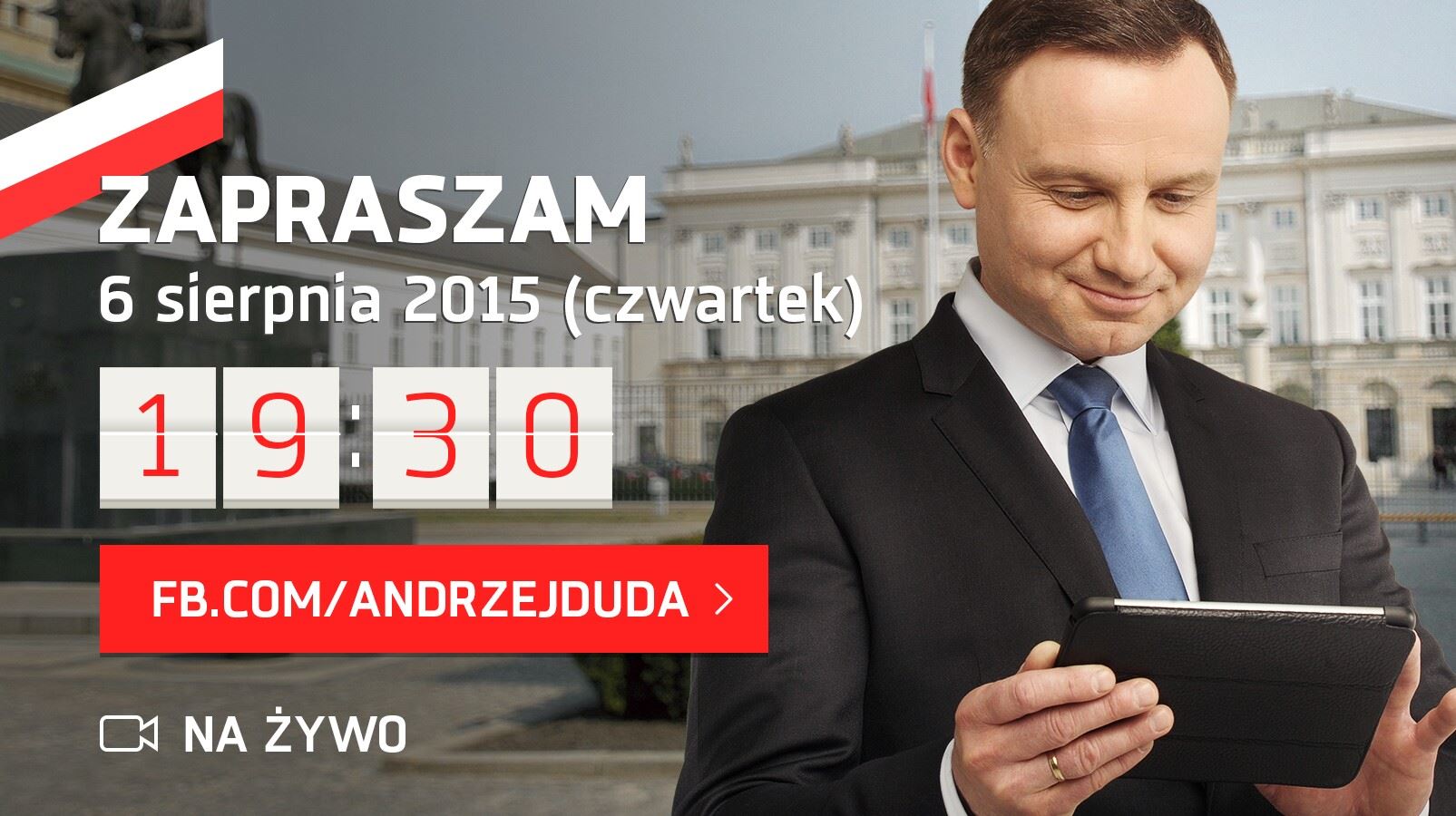Prezydent Duda wystąpi na żywo na Facebooku