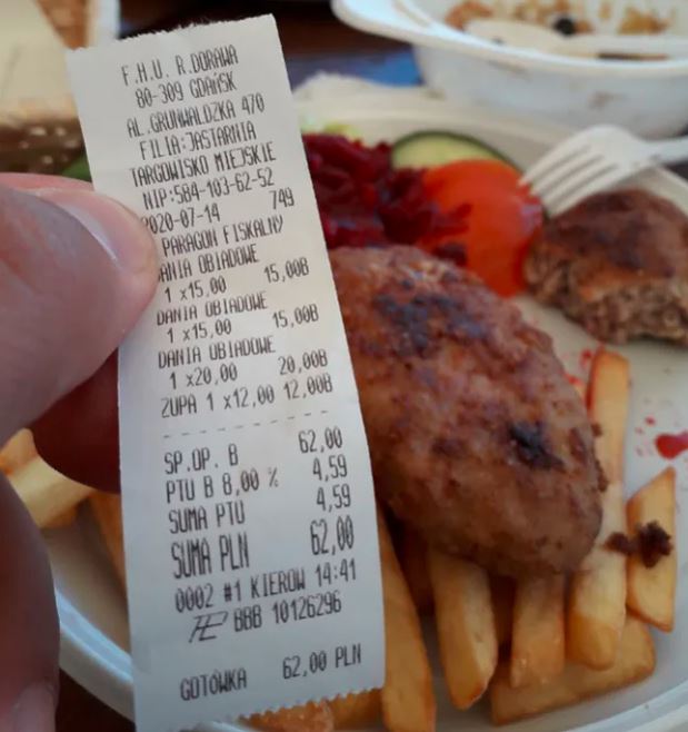 Przecieramy oczy ze zdumienia. Mężczyzna pokazał paragon za obiad nad morzem, totalny bezcen