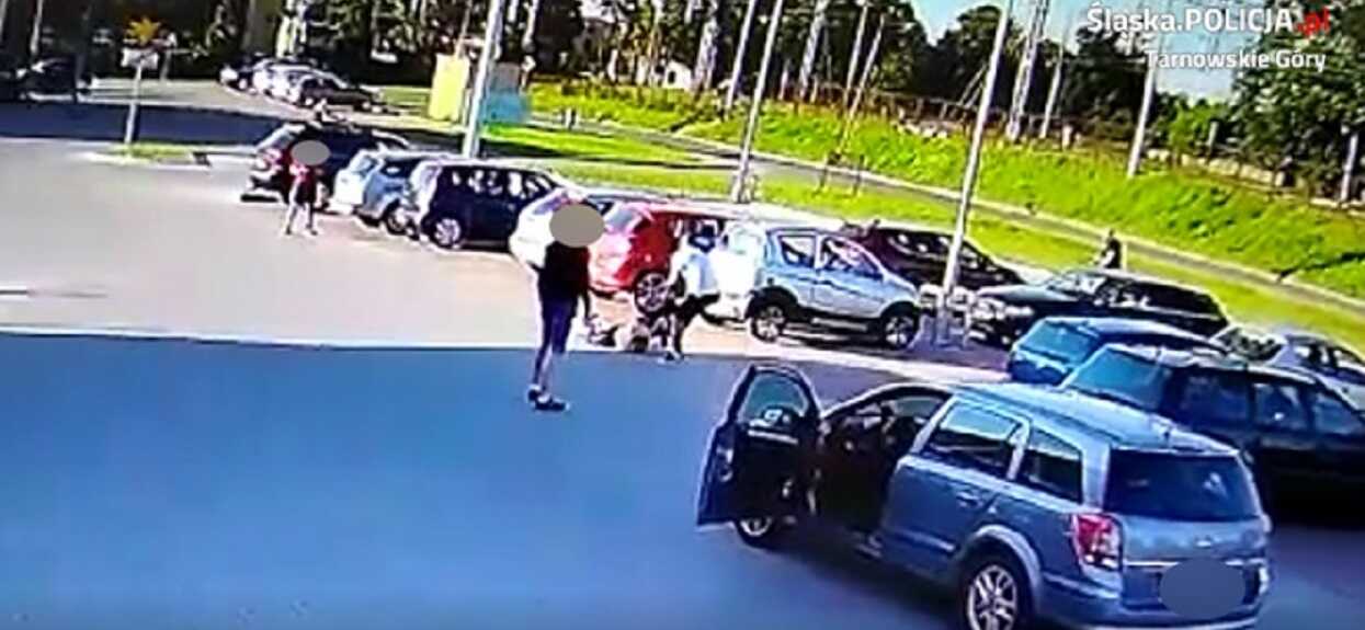 Porażające sceny na sklepowym parkingu. Bili go do skutku, nagranie z monitoringu wywołuje ciarki na plecach