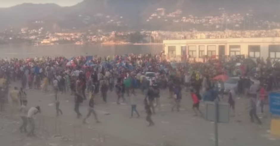 Grecja: Wielka bitwa z imigrantami na wyspie Lesbos (video)