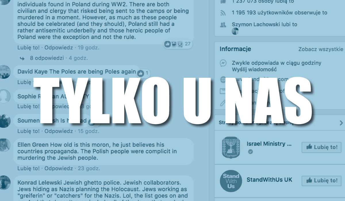 Sieć zapełniła się krytycznymi komentarzami Żydów o Polakach