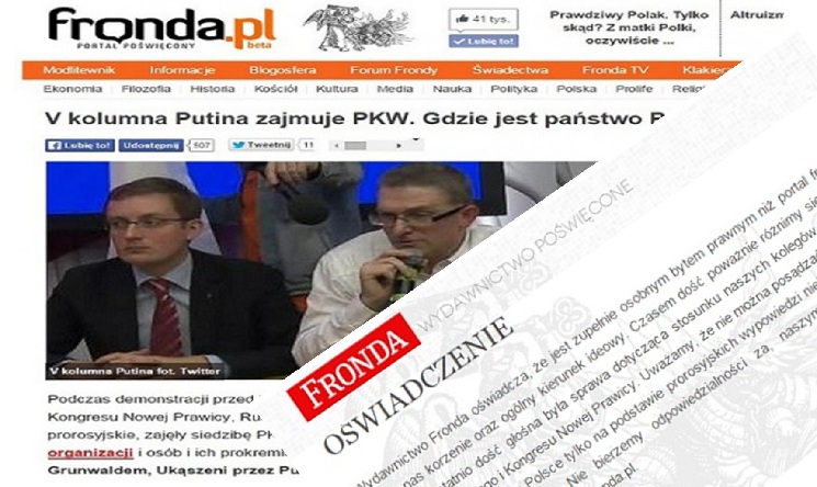 Wydawnictwo Fronda odcina się od portalu fronda.pl