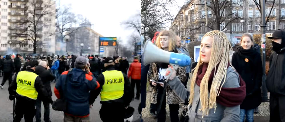 Narodowcy przerwali proimigrancką manifestację Polaków i Niemców w Szczecinie (video)