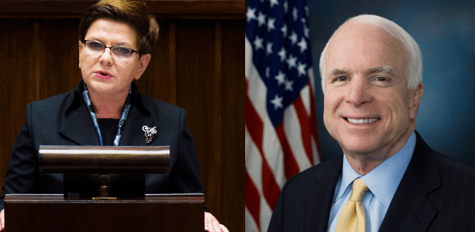 McCain i ważni senatorowie z USA do Szydło: To erozja demokracji