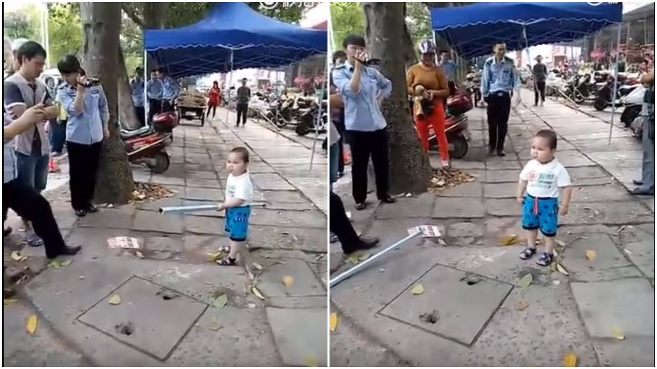 Odważny maluch podbija serca. Bronił swojej babci przed strażnikami (video)