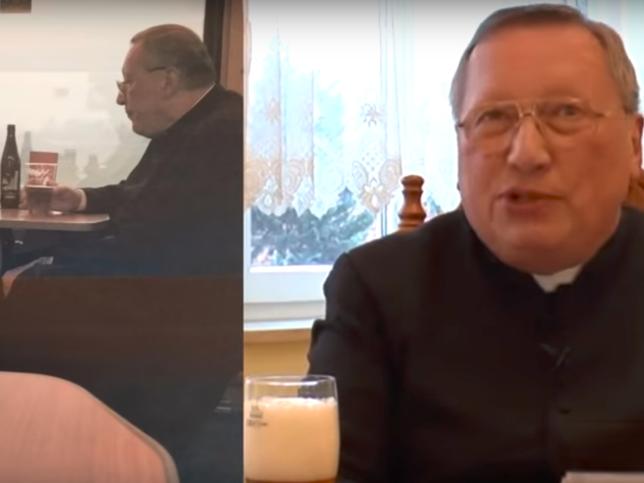 Ksiądz wlewa w siebie piwo w pociągu a potem obraża wiernego. "Ludzkie zero!"