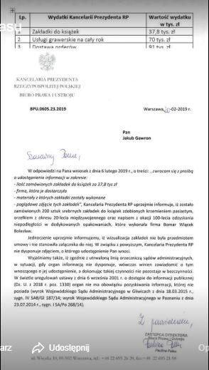 Kancelaria Andrzeja Dudy zamówiła zakładki do książek. Wydała na nie 40 tysięcy złotych