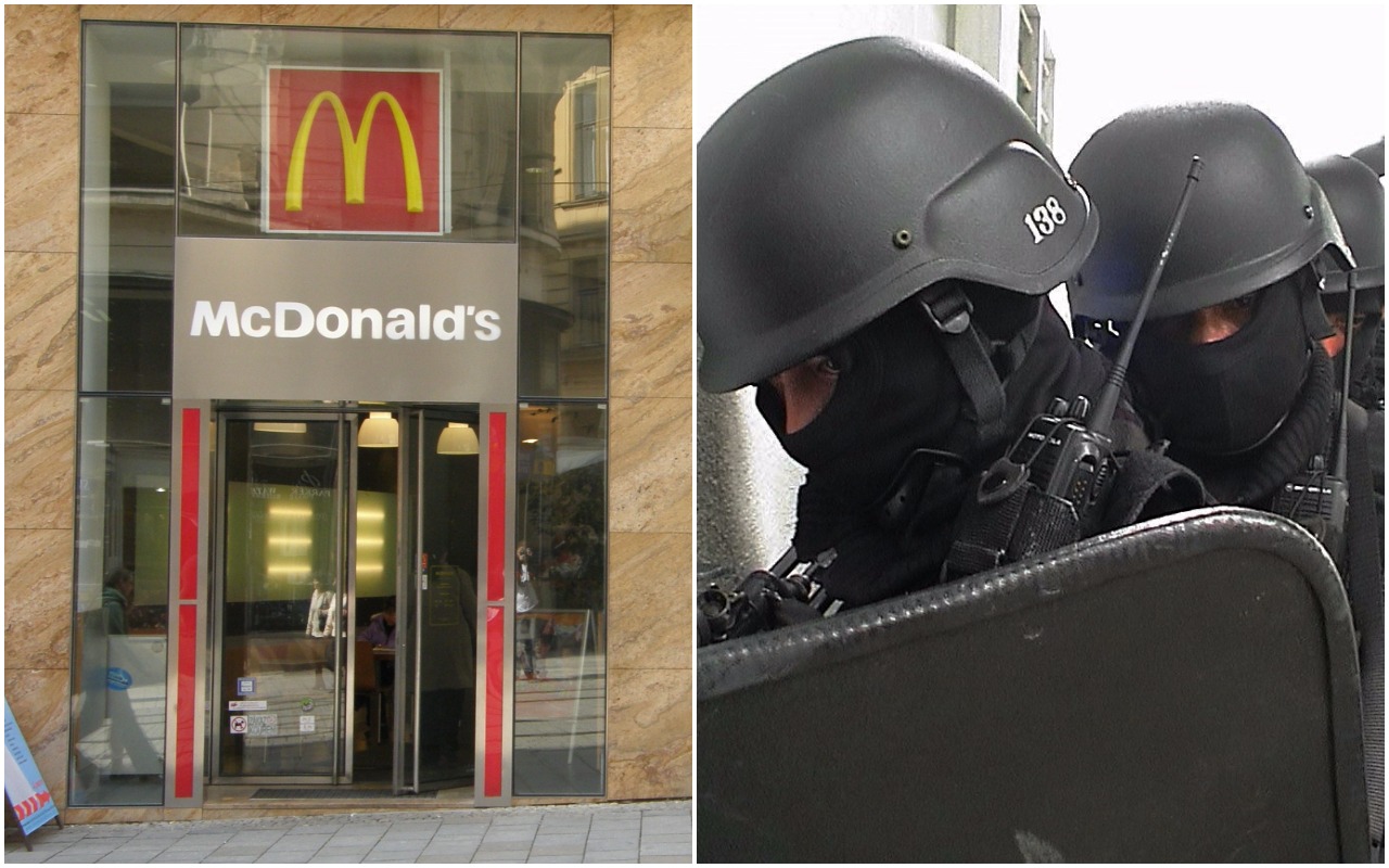Napadli z bronią w ręku na McDonalda. W środku antyterroryści jedli frytki