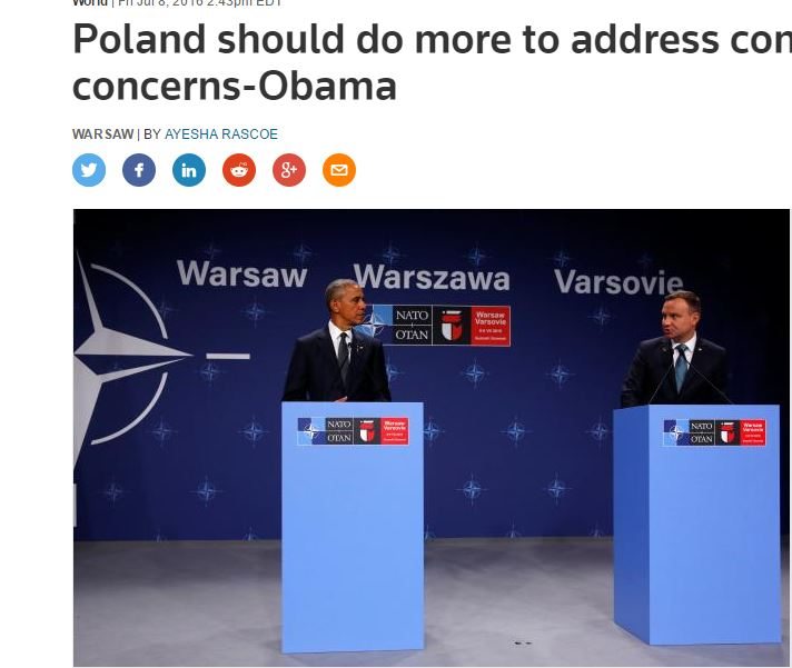 Zagraniczne media krytykują prezydenta Dudę po spotkaniu z Obamą. "Stał i nic nie odpowiedział"