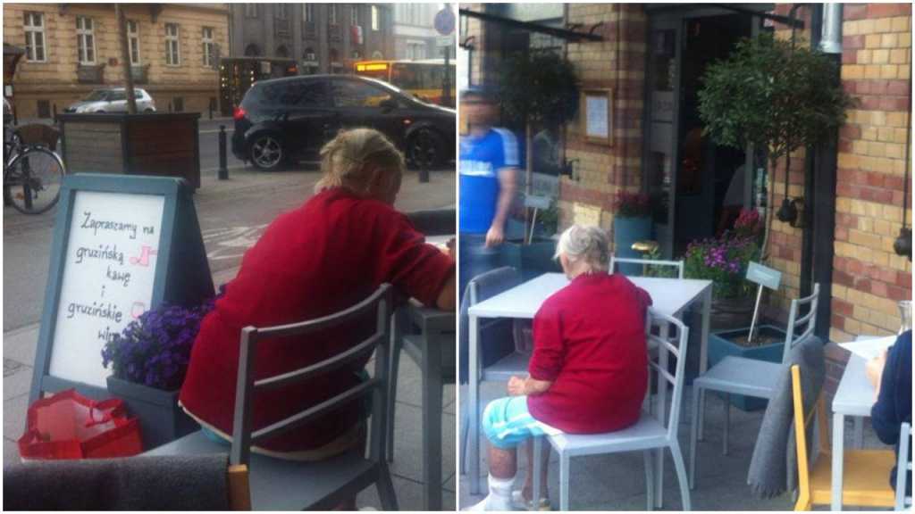 Staruszka chciała tylko odpocząć przy stoliku w restauracji. Kelner swoim gestem wzruszył internautów