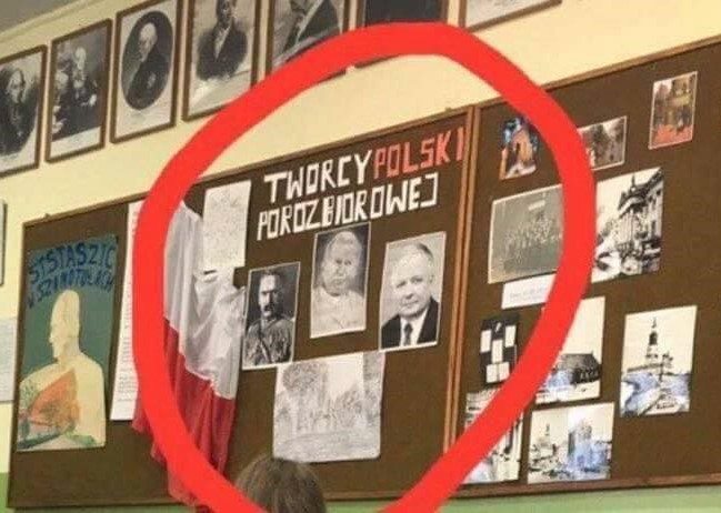 Kontrowersyjna gazetka w szkole: "Twórcy Polski porozbiorowej: Kaczyński, Piłsudski, Wojtyła"