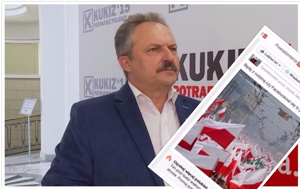 Facebook zablokował konto posła Kukiz'15 za opublikowanie zdjęcia polskiej flagi. "To sprawa dla ABW!"