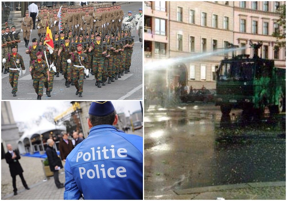 Belgia: Żołnierze starli się z policjantami (video)
