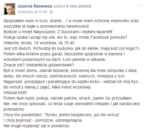 źródło: facebook.com/joanna.racewicz.3