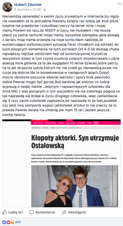 Polska aktorka na utrzymaniu syna?